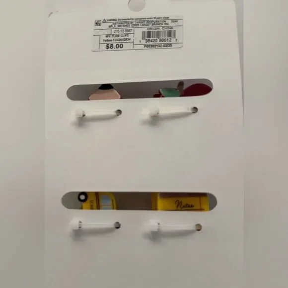 Target Red and Yellow School-Themed Hair Clips - Picture 2 of 2